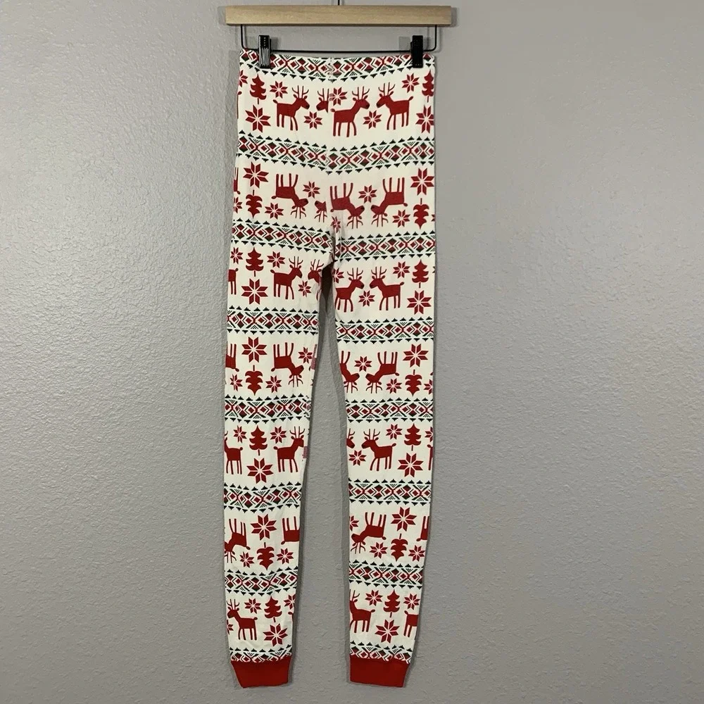 Hanna Andersson Size 14 160cm Organic Cotton Fair Isle Christmas Reindeer‎ Pants